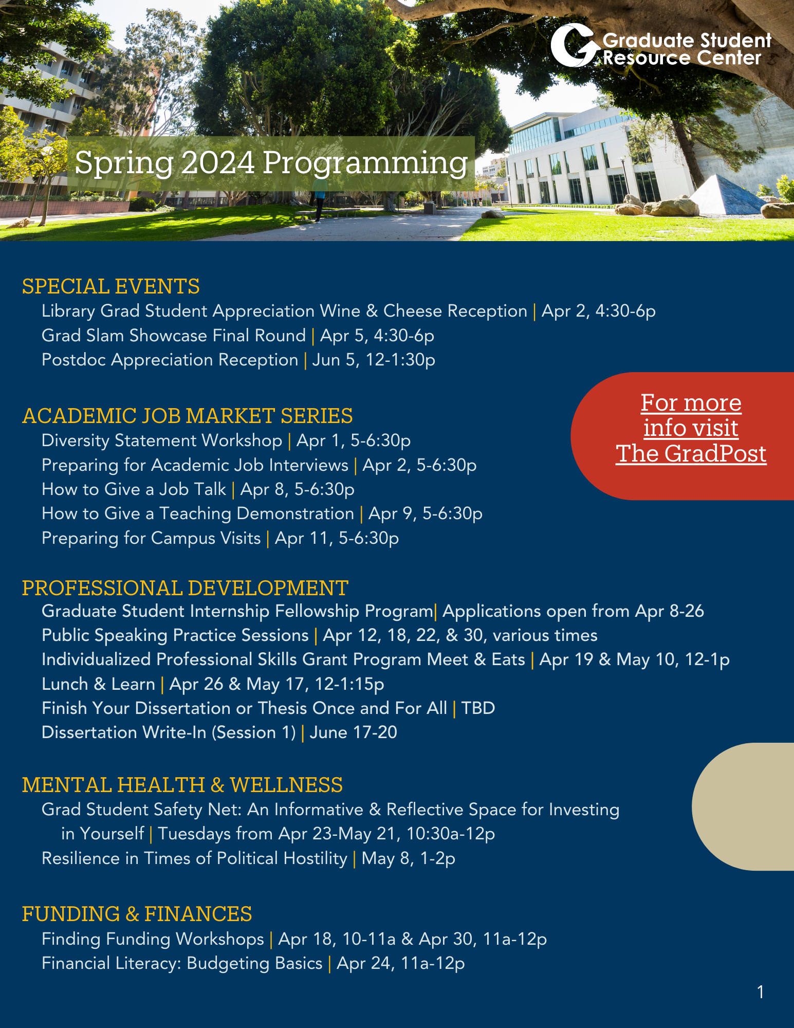 Check out Spring 2024 programming from the Graduate Student Resource